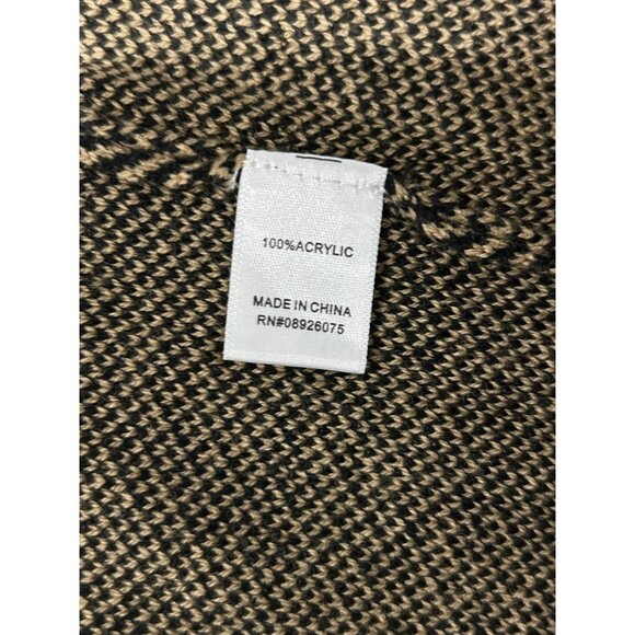 Birch NY NWT Tan Black Plaid Acrylic Cardigan Sweater Front Clasp Closure Sz 3X - Picture 6 of 9